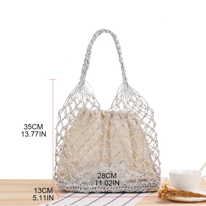 Túi Xách Bằng Sợi Rơm Cotton Thời Trang Mùa Hè Dành Cho Nữ