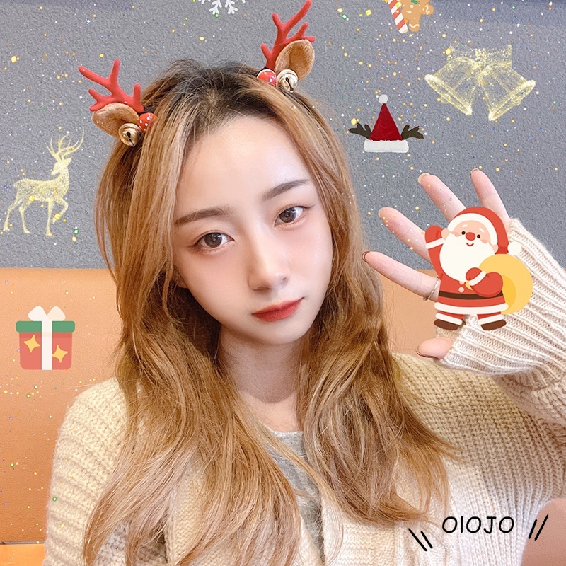 Băng đô cài tóc hình sừng tuần lộc/ông già noel/ bông tuyết dễ thương cho bé