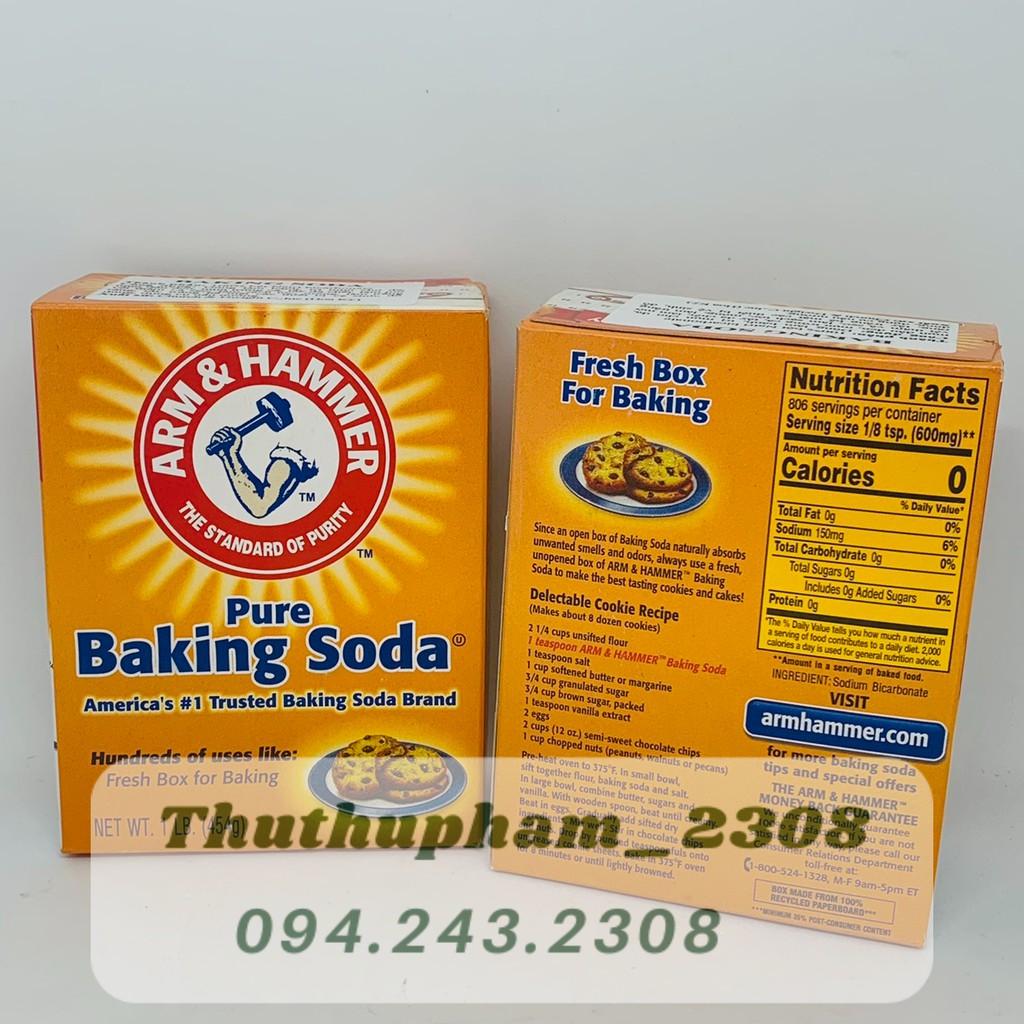 Bột Baking Soda đa công dụng khử mùi, diệt khuẩn, tẩy rửa, làm bánh, chăm sóc da 454g