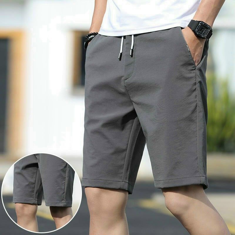 Quần short kaki unisex nam nữ lưng thun co giãn, kiểu dáng thể thao ngày hè