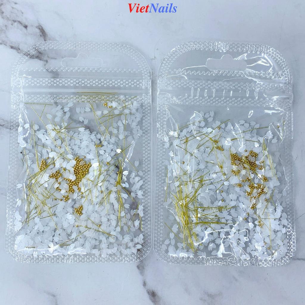 Cánh Hoa Ẩn Nail Trang Trí Móng – Hoa Trắng Trang Trí Ẩn Nail