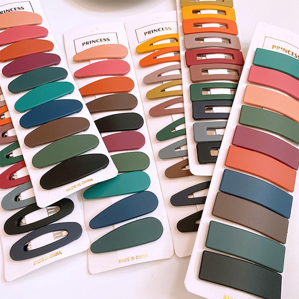 Set 10 Kẹp Tóc Màu Trơn Đơn Giản Thời Trang Cho Nữ