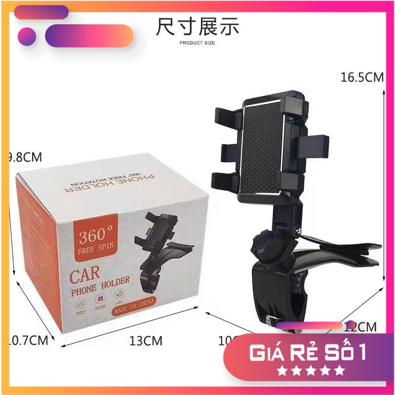 Giá đỡ kẹp điện thoại Vô Lăng để trên xe hơi ô tô xoay 360 độ chống rung treo trên taplo,kèm thẻ ghi số đt - phutuan91