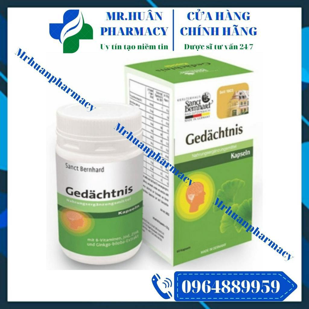 Gedachtnis Kapseln (Lọ 60 viên) của Đức - Tăng cường tuần hoàn máu não, cải thiện suy giảm trí nhớ, đau đầu, chóng mặt