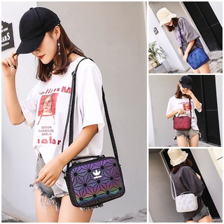 Túi đeo chéo ADIDAS xuất xịn da mềm chữ nhật họa tiết lập thể galaxy đỏ, xanh coban, đen