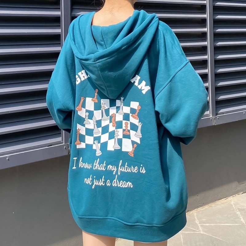 Áo Khoác Hoodie zip nỉ bông ⚡️HIGHRAIN màu XANH/TAN  Nam nữ unisex/FREESHIP  Áo Hoodie dây kéo form rộng Jaystoree