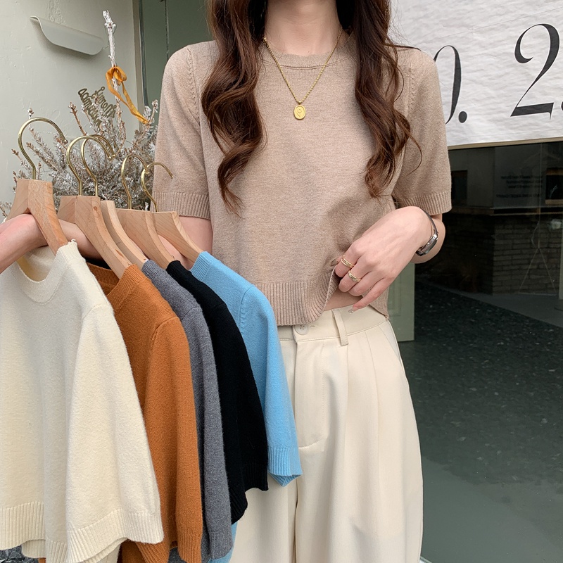 Áo Len Ngắn Tay Màu Sắc Đa Dạng 48998