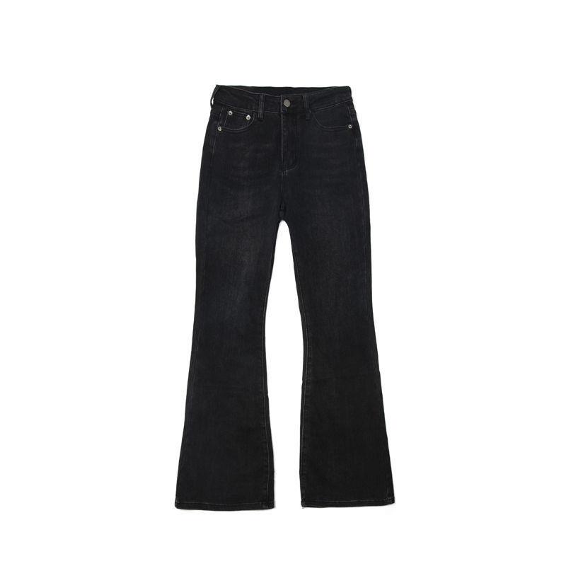 ❁ஐ✁Quần jean đen lưng cao dáng ôm co giãn phong cách Retro Hong Kong 2021 cho nữ