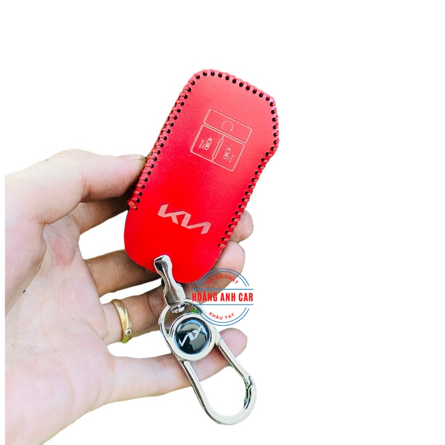 Bao Da Chìa Khoá KIA Carnival 2021, 2022, Canival handmade da thật khâu tay