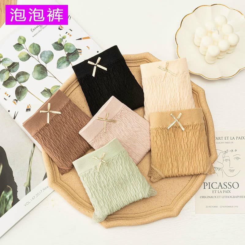 Quần lót nữ cotton mềm viền ren , quần chip nhăn siêu co dãn mỏng mát tôn dáng siêu gợi cảm | BigBuy360 - bigbuy360.vn