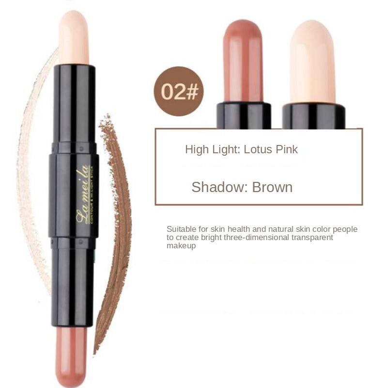 Bút tạo khối 3D hai đầu tạo mặt chữ che khuyết điểm trang điểm bắt sáng vùng mũi công dụng kép V làm đẹp tiện dụng | BigBuy360 - bigbuy360.vn