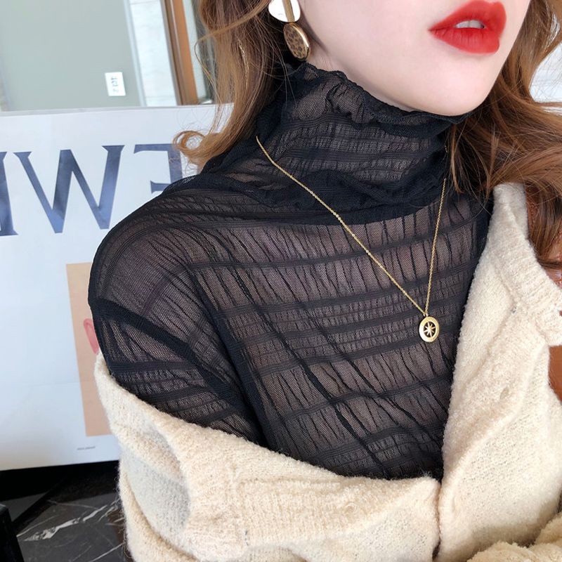 [MURIOKI] Áo Ren Cổ Lọ Tay Dài Mềm Mại Thời Trang Mùa Thu 2022 Cho Nữ