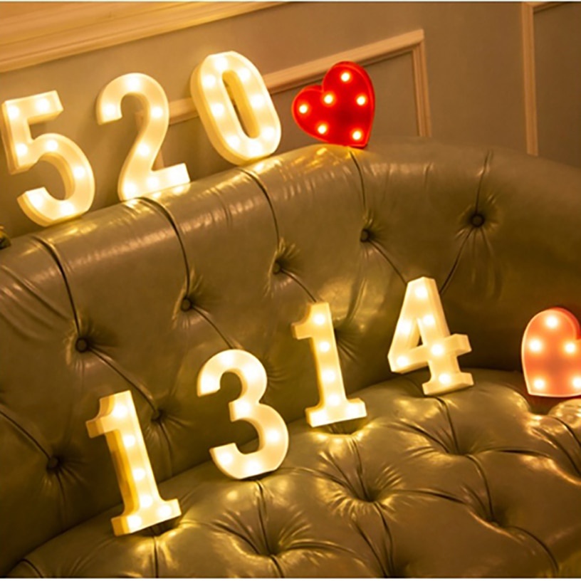 26 Chữ Cái Đèn LED 3D Gắn Tường Trang Trí