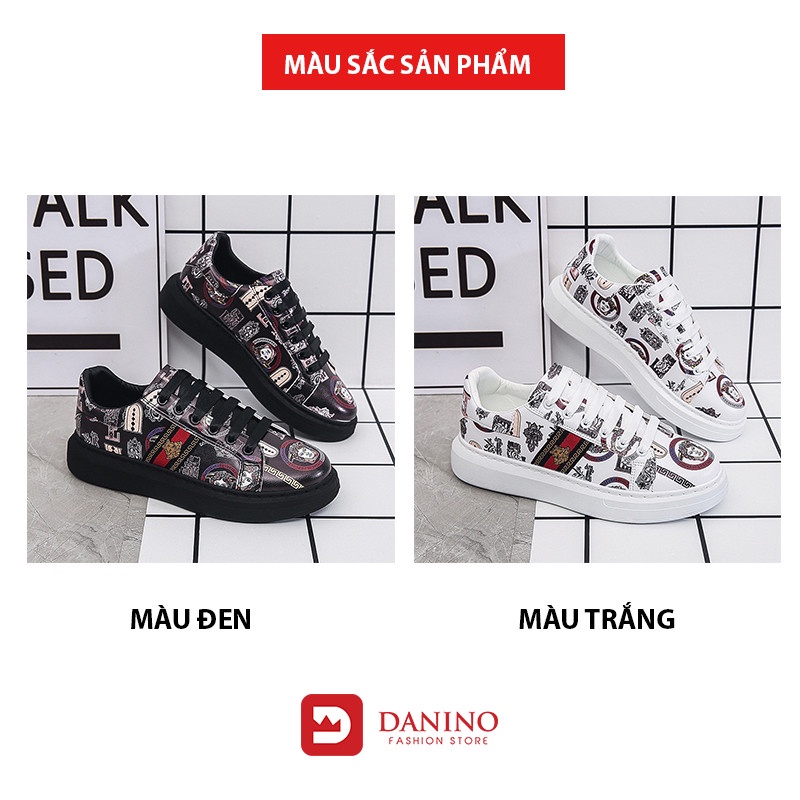 Giày nam sneaker thể thao tăng chiều cao đen đẹp GA510