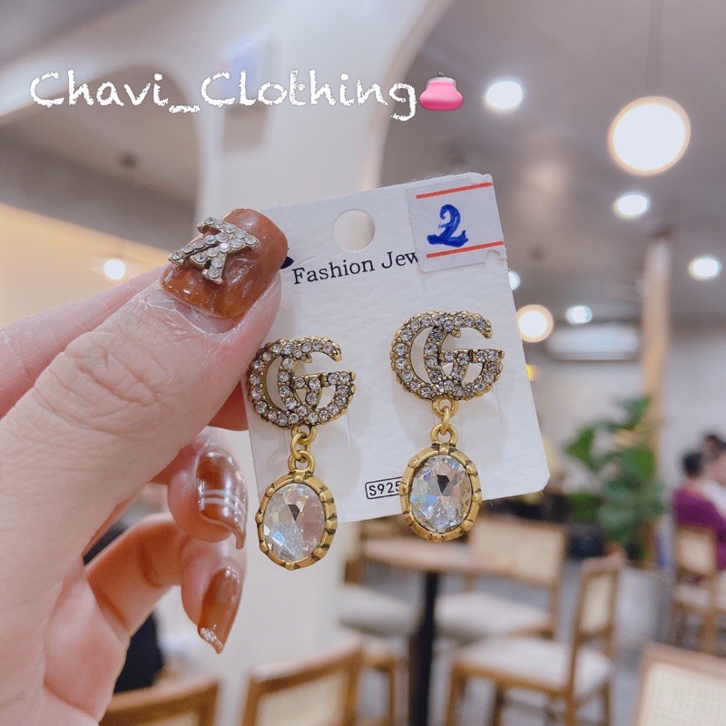 Khuyên tai nhiều mẫu shop CHAVI tự chụp hàng đẹp