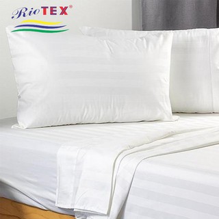 Bộ Drap Cotton RIOTEX trắng sọc 3cm 1m/m2/m4/m6/m8