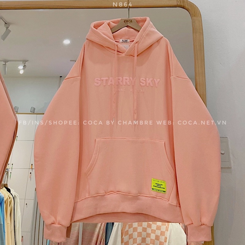 [N864]🍑 Áo HOODIE nỉ bông dày mũ 2 lớp STARRY SKY form rộng (Có sẵn/ảnh thật) | BigBuy360 - bigbuy360.vn