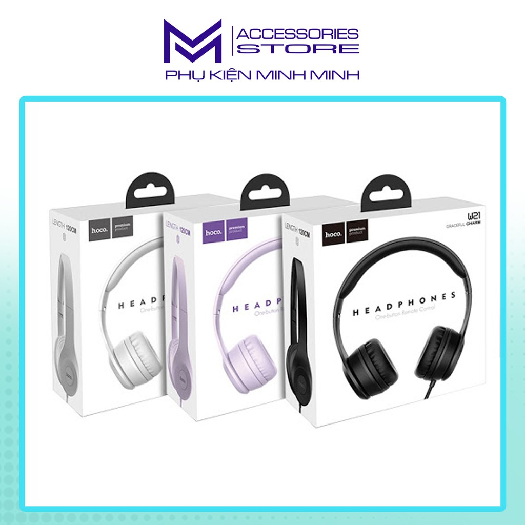 Headphone Tai nghe chụp tai có míc dàm thoại Hoco W21 hàng chính hãng