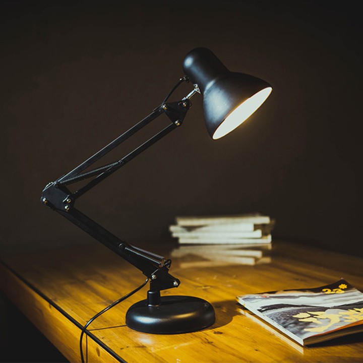 Đèn kẹp bàn pixar sơn tĩnh điện, kẹp bàn học, dùng đọc sách - tặng kèm bóng LED - Chính hãng miDoctor