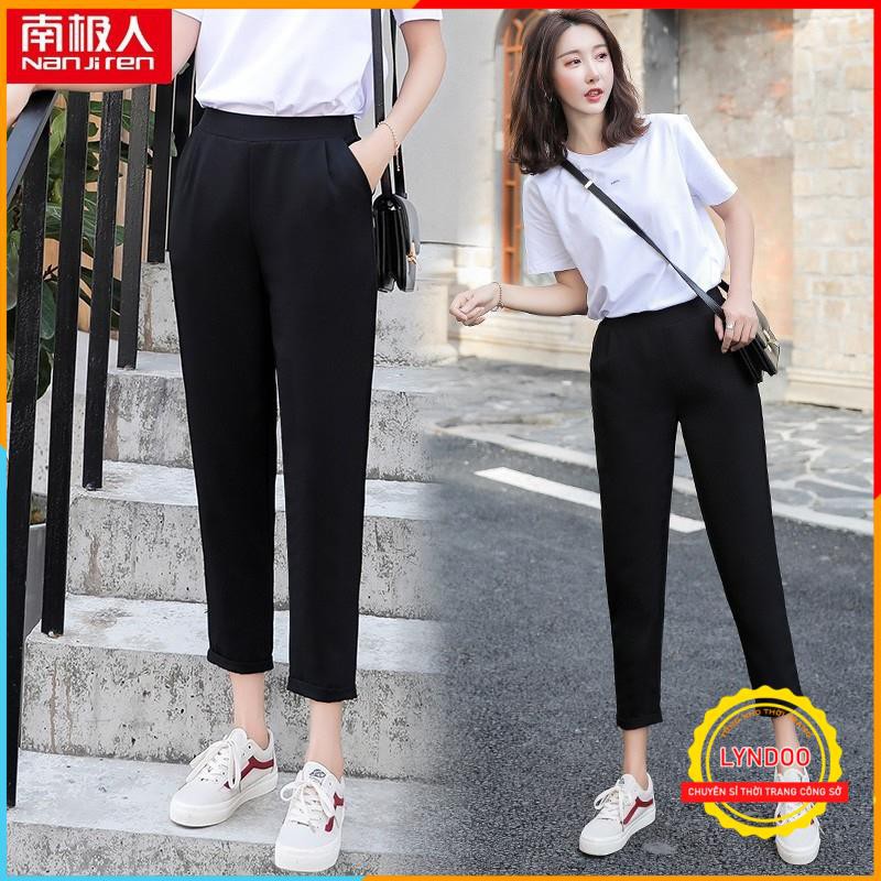 Quần tây lưng thun 💖 𝑭𝑹𝑬𝑬𝑺𝑯𝑰𝑷 💖 Quần baggy cạp chun nữ, quần lưng thun khóa sườn vải tuyết mưa cực dễ phối đồ | BigBuy360 - bigbuy360.vn