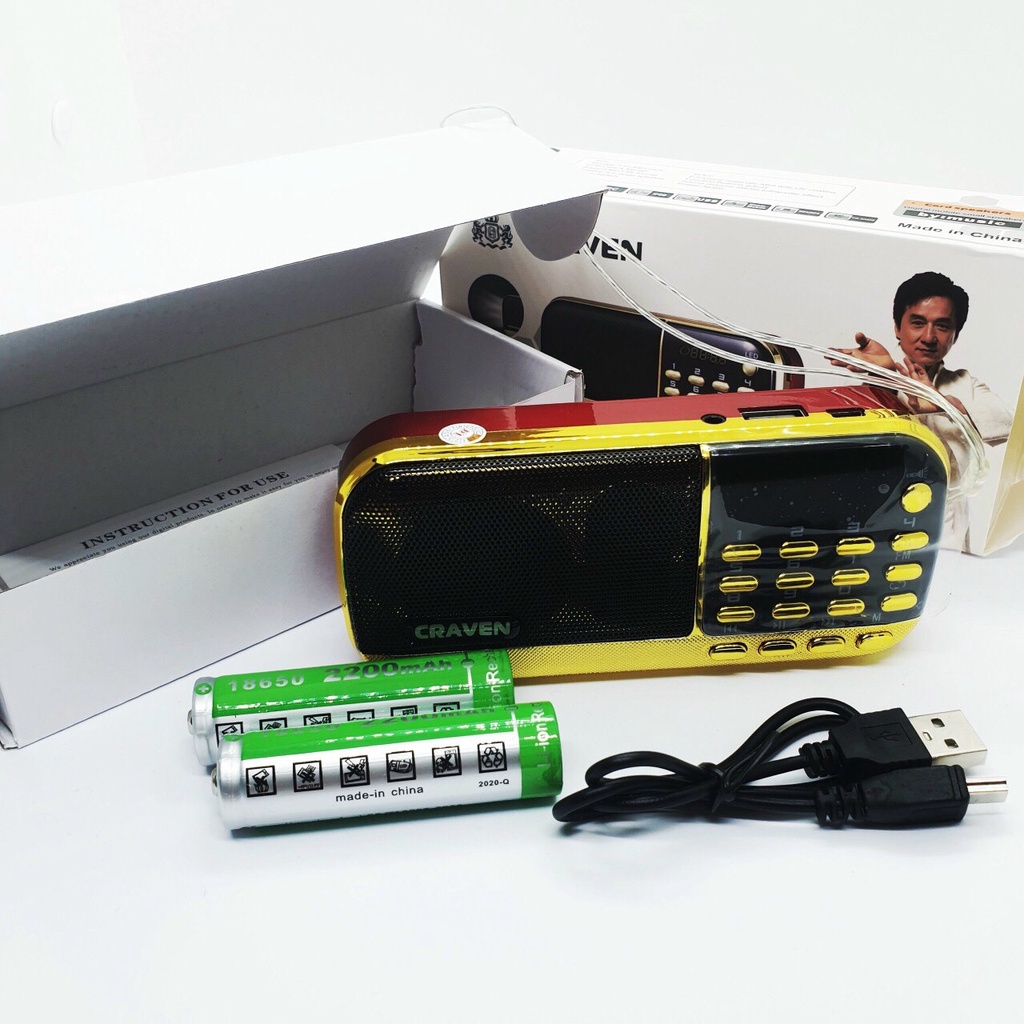 Combo LOA TAM NGON NGU nghe thẻ nhớ, USB, FM, Máy nghe nhạc mini