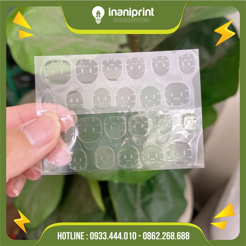 Bộ 24 miếng keo dán móng nail box bằng Silicon