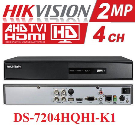 Đầu ghi 4 kênh HDTVI H.265+ Hikvision DS-7204HQHI-K1(S) - Hàng chính hãng