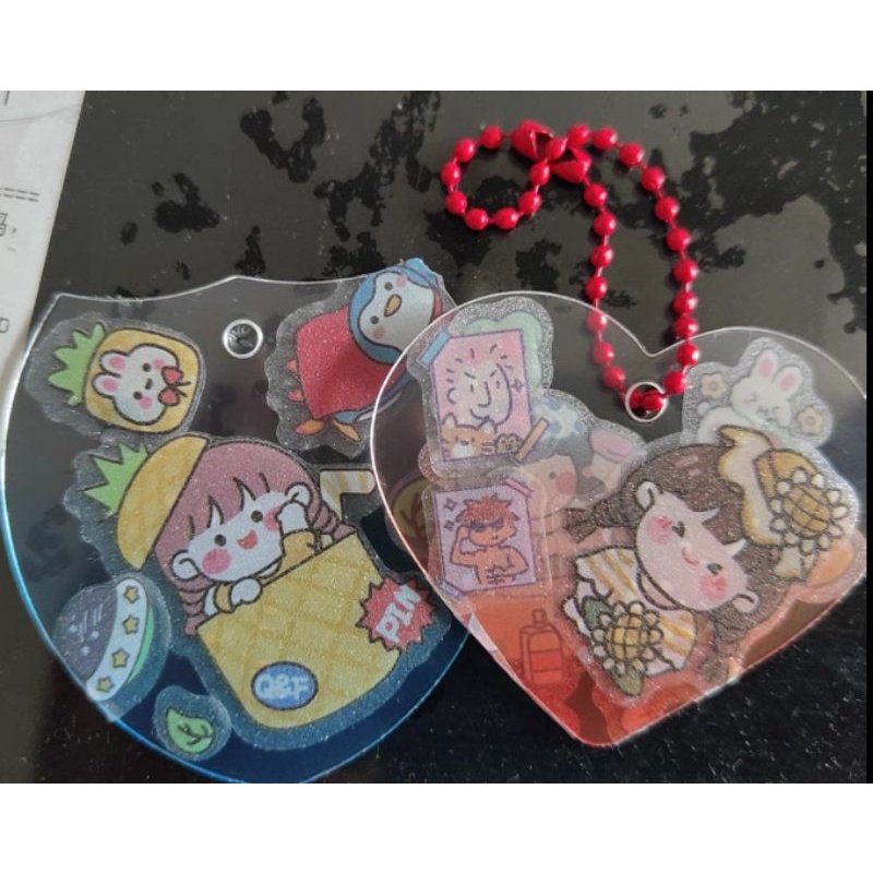 Bộ làm móc khóa galaxy trong suốt gắn sticker DIY (loại nhựa mỏng vừa)