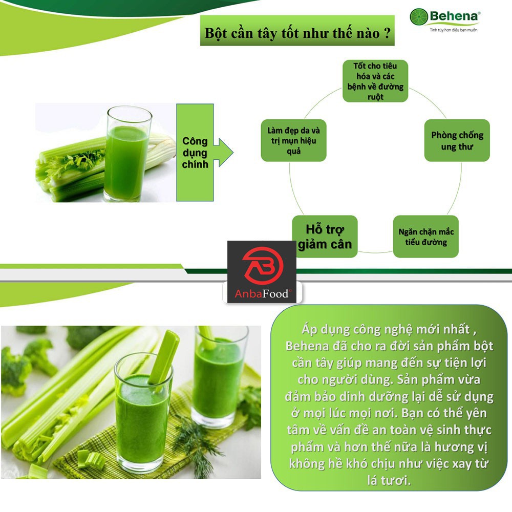 Bột Cần Tây giảm cân Behena (Hộp 50gr) - Bột cần tây sấy lạnh - Giảm cholesterol - Cải Thiện sức khoẻ Tim Mạch | BigBuy360 - bigbuy360.vn