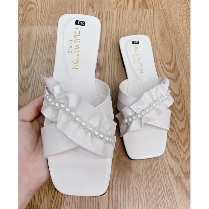 [𝐍𝐄𝐖] Dép Lê Đan Chéo Đính Ngọc 3 Màu Siêu Xinh, Full size 36-39