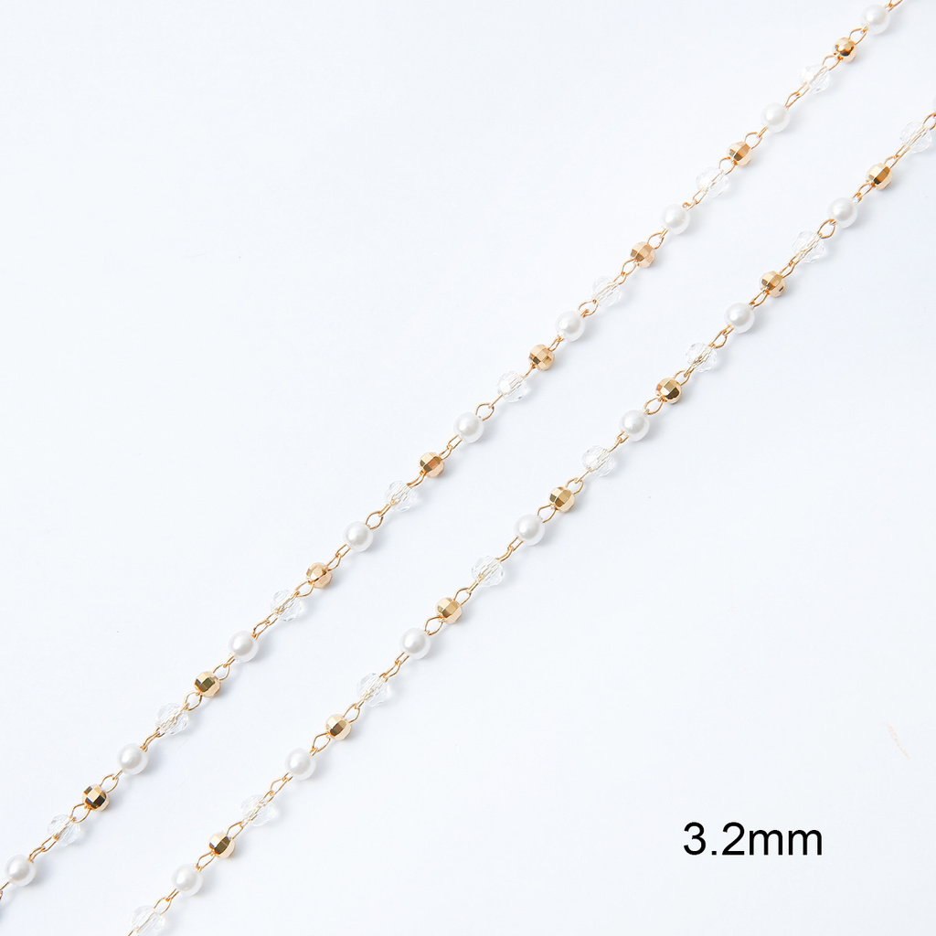 Copper Necklace Chain 18K Gold Copper Handmade Pendant ABS Imitation Pearl For Jewelry Making