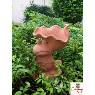 Chậu thú đất nung - chậu chú ếch