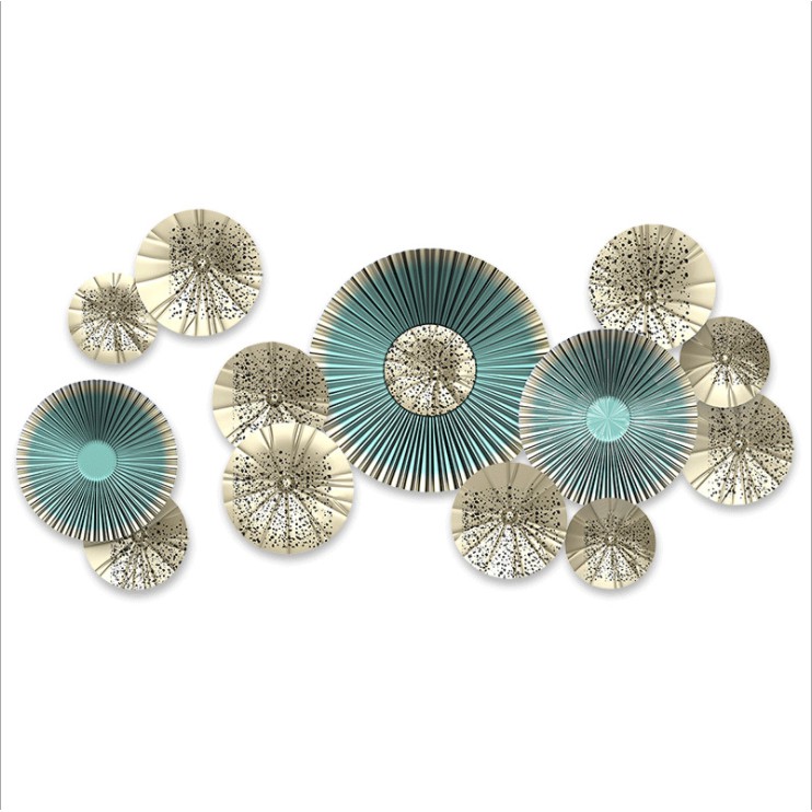 Decal dán tường trang trí - Cánh quạt tròn màu sắc hiện đại mới