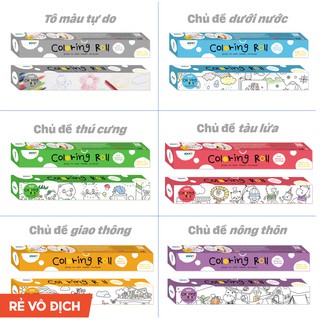 Tranh tô màu bằng giấy dán tường size lớn cho trẻ em, keo độc quyền an toàn dán nhiều lần không đọng keo Coloring Roll