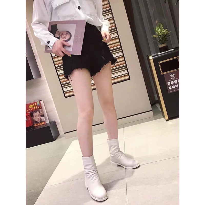 [Free Ship] Giày Boot Nữ Cao Cổ Nhăn Kéo Khóa Sau Tiện Lợi Đế thấp 2 phân_X25 (Hàng Fullbox) | BigBuy360 - bigbuy360.vn