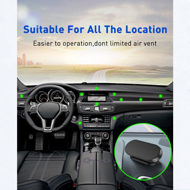Giá đỡ điện thoại hít nam châm xoay 360 độ gắn vô lăng ô tô thích hợp cho iPhone- 11 Pro SE 2020 Xia