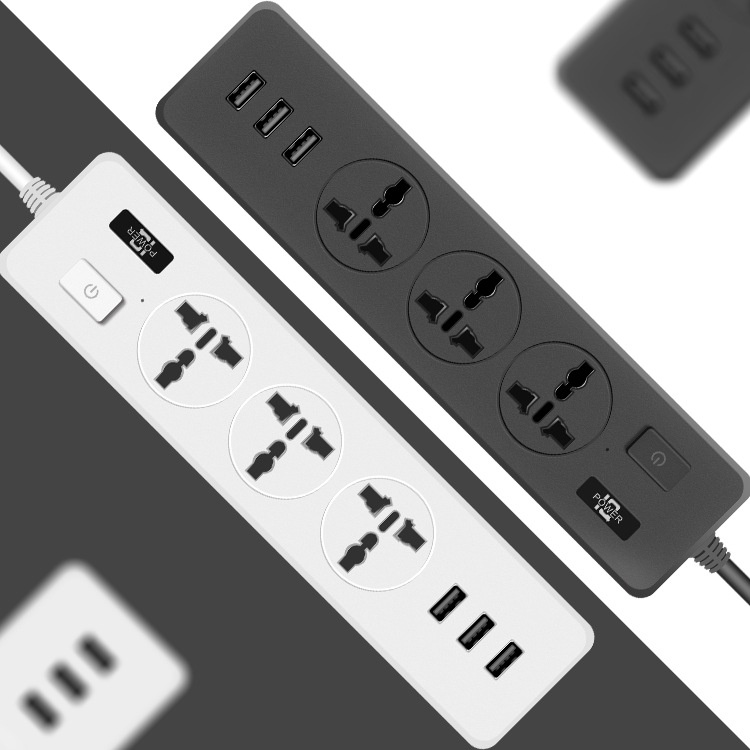Ổ cắm điện đa năng thông minh 3 cổng USB 5v sạc nhanh, ổ chịu tải 2500W, 1,8m
