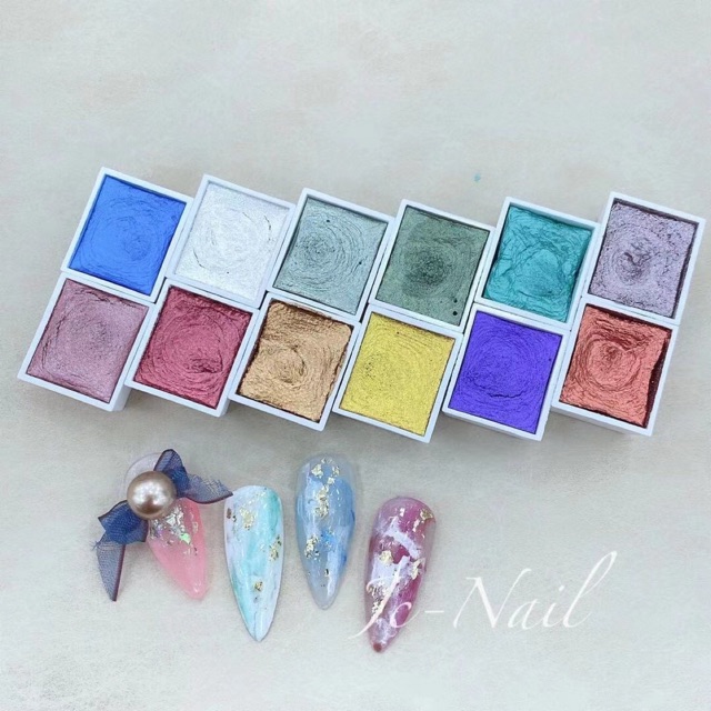 Màu vẽ 12 màu nhũ làm nail