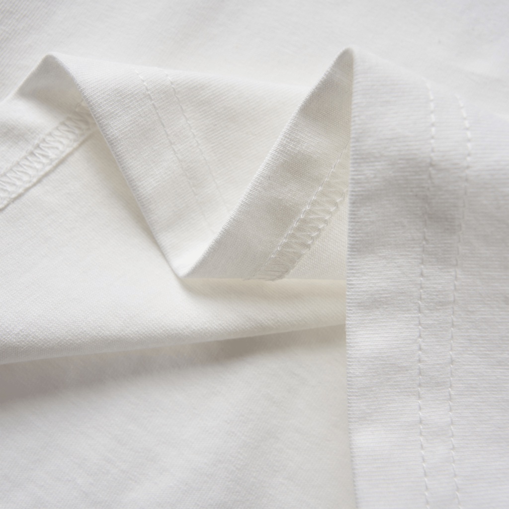 Áo thun nam cổ tròn tay ngắn 100% Cotton co giãn 4 chiều màu trắng MINUTE UNLIMITED