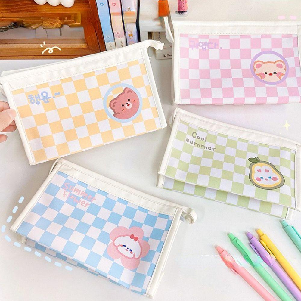 Mmluck Túi Đựng Bút Chì / Đồ Trang Điểm In Hình Gấu / Thỏ Có Khóa Kéo Phong Cách Hàn Quốc Cho Học Sinh