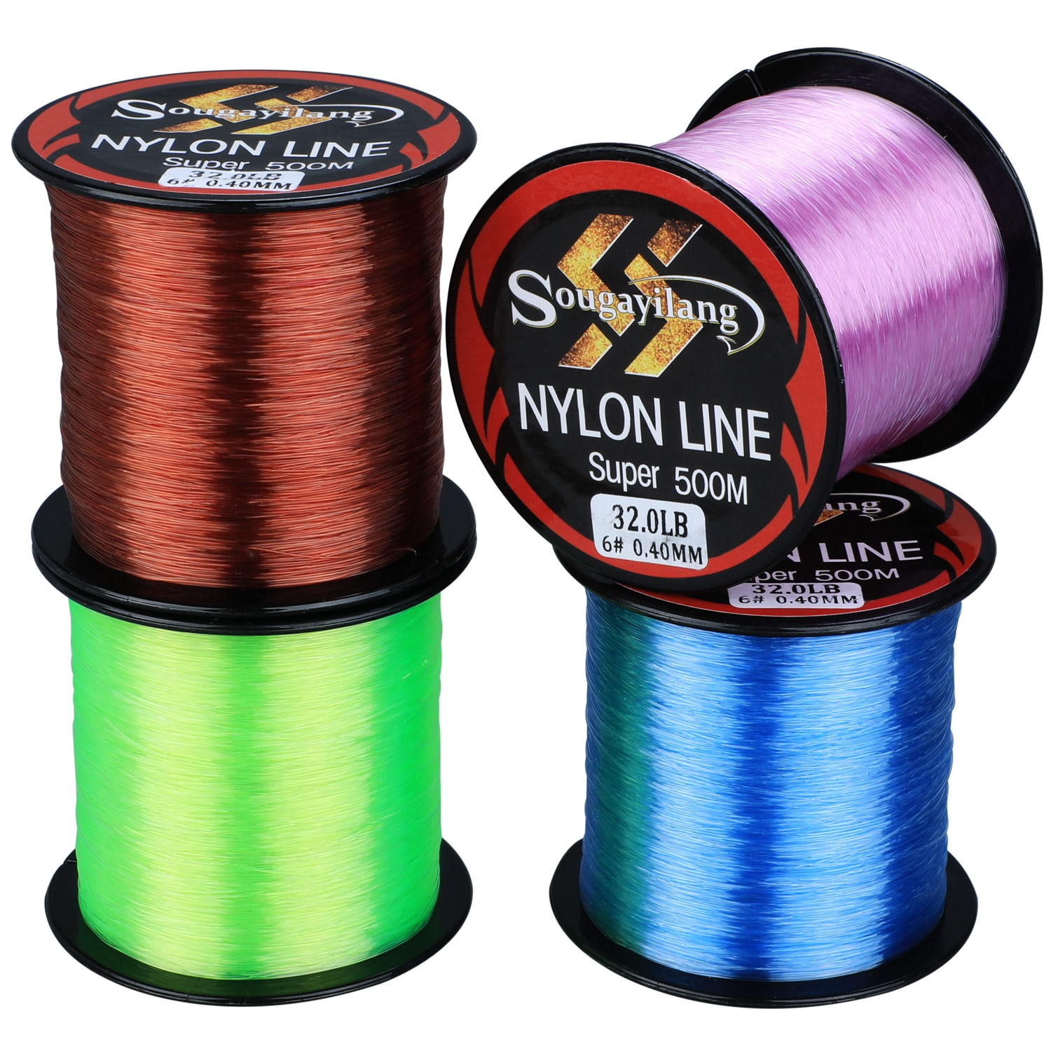  Cuộn Dây Câu Cá Sougayilang Dệt Sợi Nylon Chịu Lực 11-36.3lb 500m