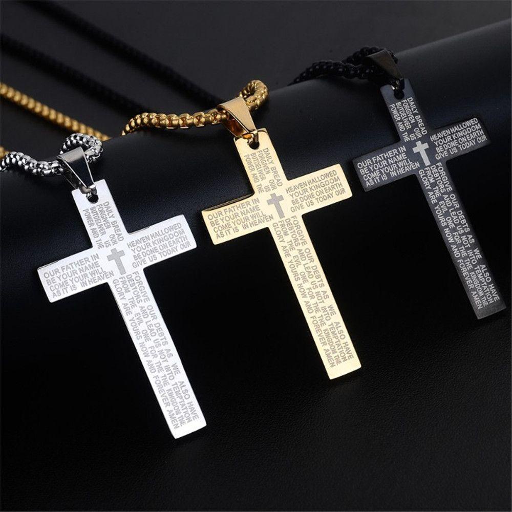 WATTLE Vòng cổ Mặt Thánh Giá Bằng Thép Không Gỉ Thời Trang