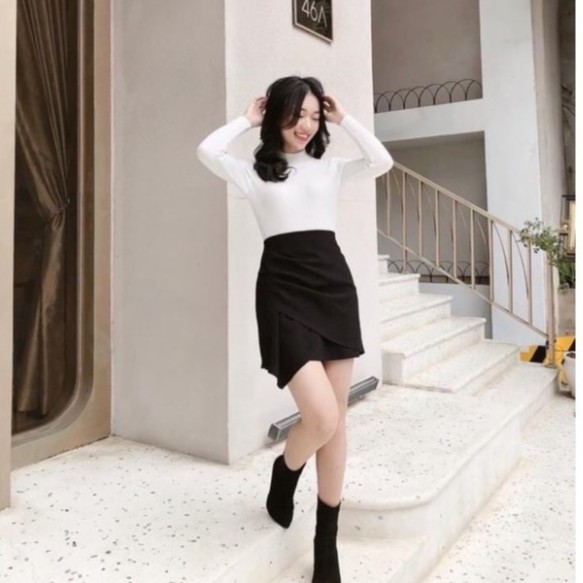 [QUÀ TẶNG DÂY BUỘC TÓC BẠN NHÉ] Chân váy chữ a cách điệu bên hông siêu Hot, chân váy vạt bèo kiểu trẻ trung, năng động