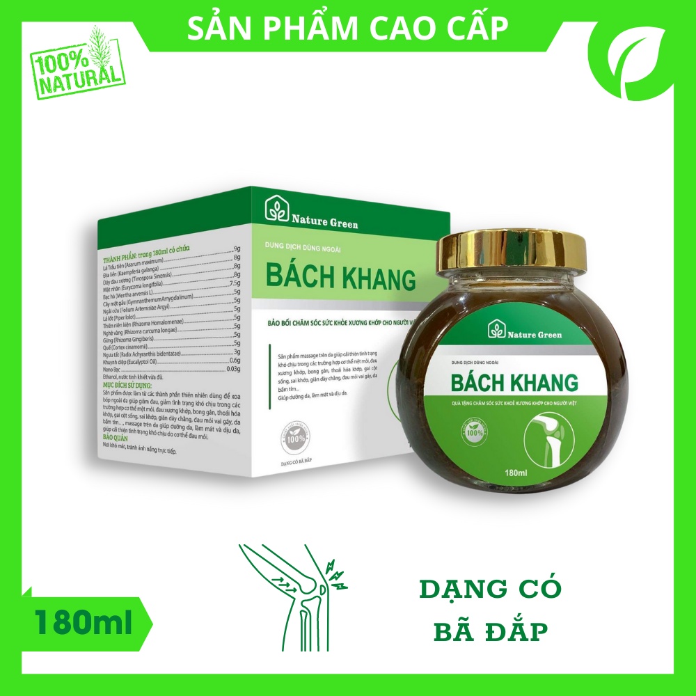Bách Khang - Dung Dịch Massage Ngoài Da, Hỗ Trợ Giảm Đau Xương Khớp, Chăm Sóc Sức Khỏe