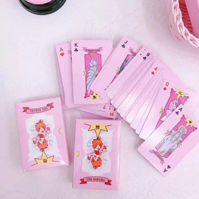 Bộ bài tây giấy Cardcaptor Sakura màu hồng dễ thương