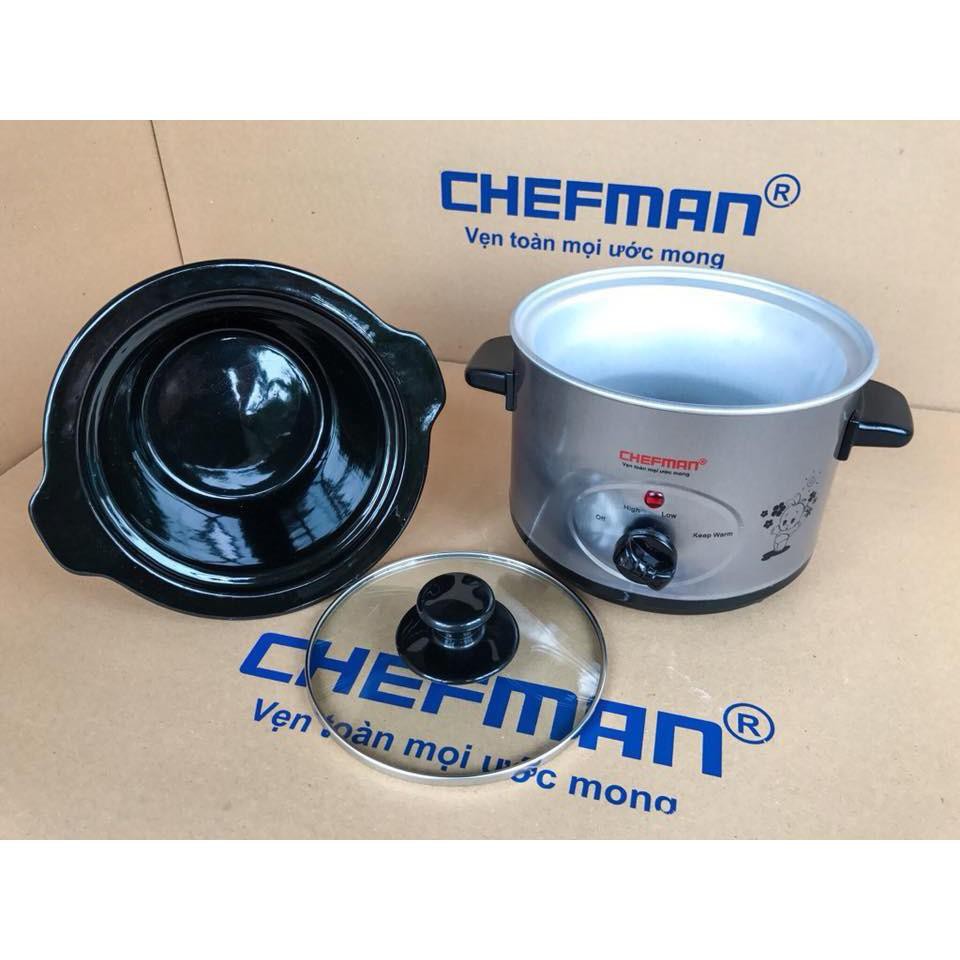 Nồi Hầm chefman 1.5L - Nồi kho cá -nấu cháo -hầm sương cao cấp CHEFMAN 1.5L