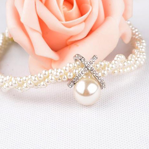 Vòng cổ mặt ngọc trai nhân tạo thời trang cho nữ