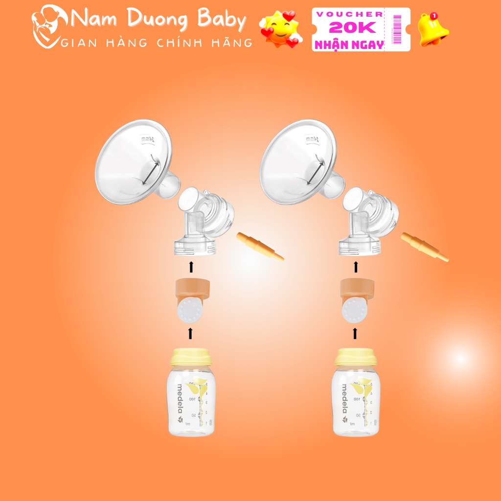 Bộ phụ kiên máy hút sữa thương hiệu Maymom dùng cho các máy hút đôi Rozabi, unimom...