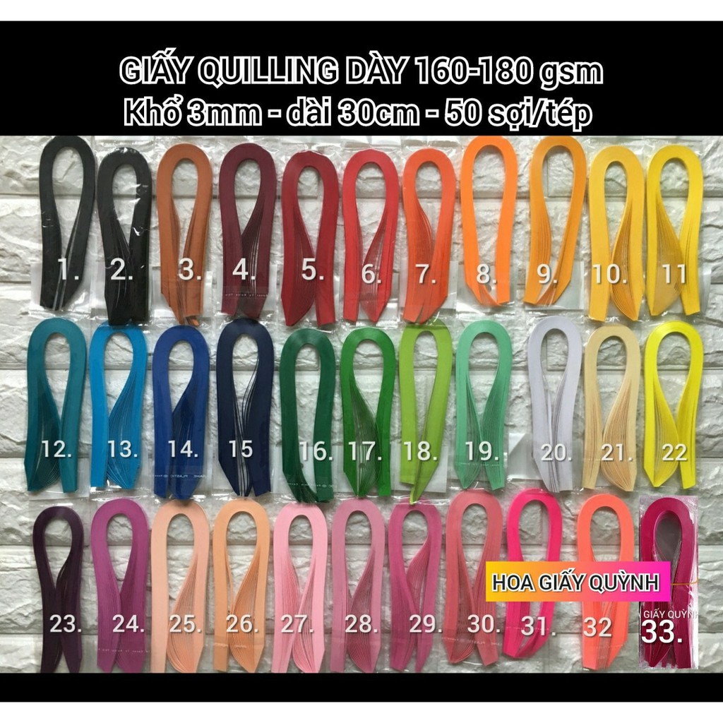 GIẤY QUILLING 160-180gr- 3mm
