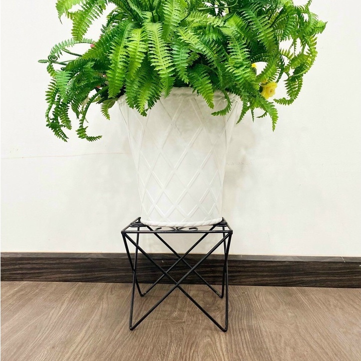 Kệ sắt vuông đặc sơn tĩnh điện kê đặt chậu hoa cây cảnh 22x19cm_Đôn sắt nâng kê chậu cây, đồ dùng phụ kiện